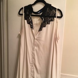 ASOS CREAM AND BLACK LACE TOP